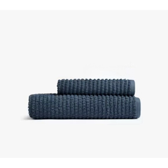 Terry Dot Bath Towel & Washcloth Set - Cove Blue - Parachute - Picture 1 of 5